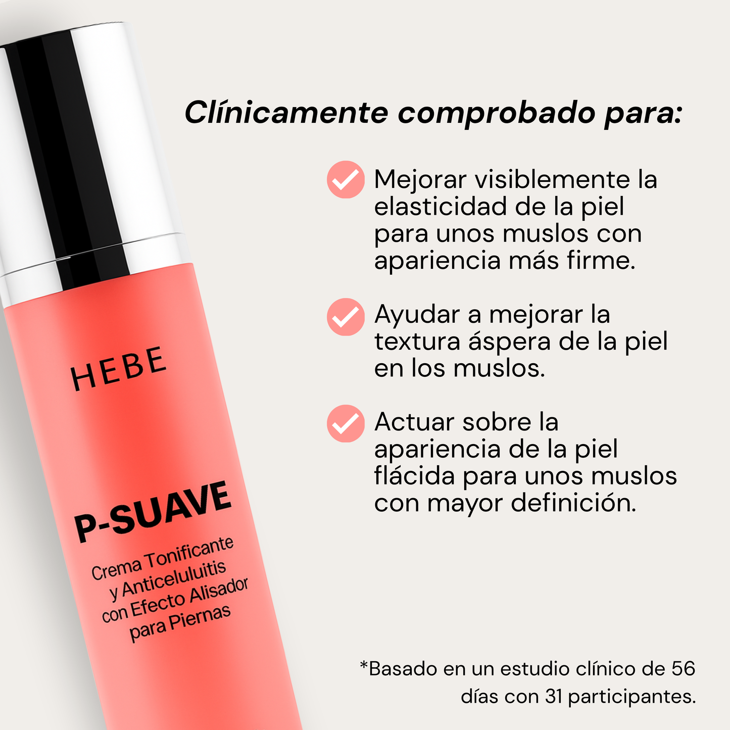 P-SUAVE Crema Tonificante y Anticelulitis Con Efecto Alisador Para Piernas